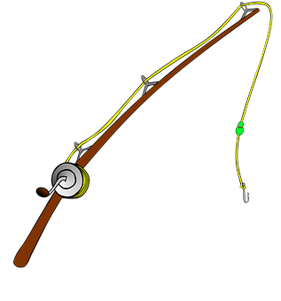 Fishing Rod Vector Illustration PNG with transparent background
