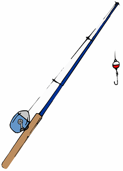 Fishing Rodand Reel Illustration PNG with transparent background