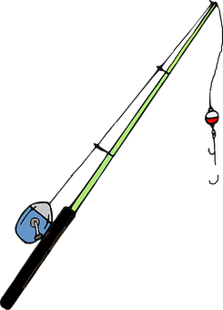 Fishing Rodand Tackle Setup PNG with transparent background