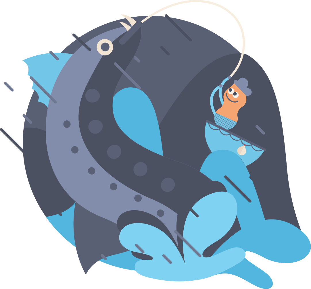 Fishinginthe Deep Blue Anxiety PNG image with a transparent background, free high-resolution download