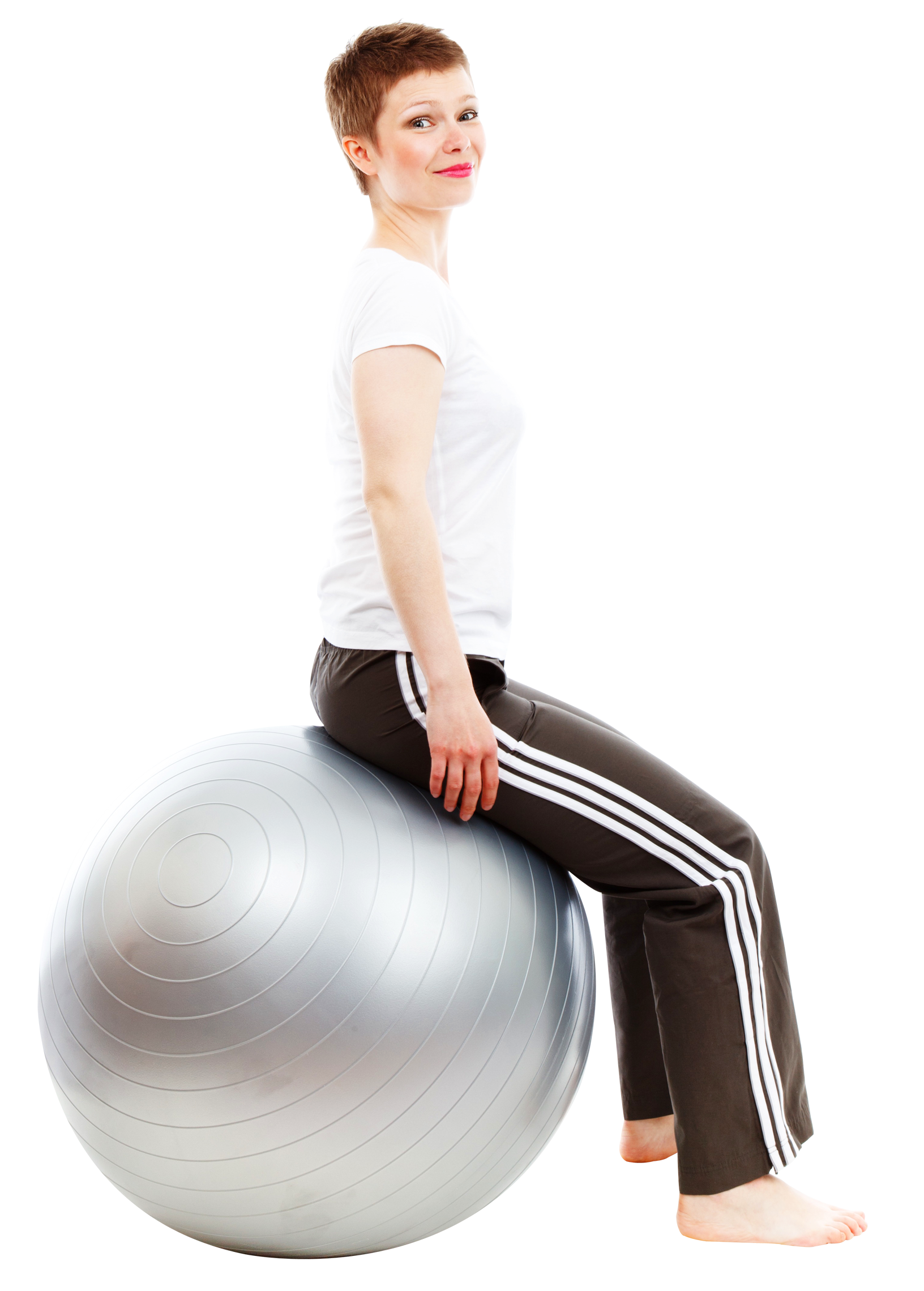 Fitness Ball Workout Session PNG with transparent background