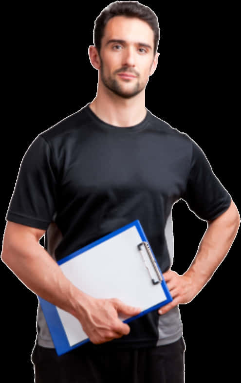 Fitness Instructor With Clipboard