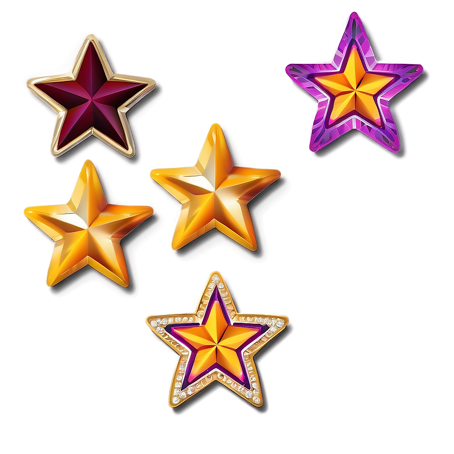 Five Gold Stars Emblem Png 05252024