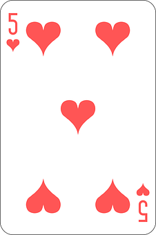 Five_of_ Hearts_ Playing_ Card PNG with transparent background