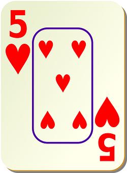 Five_of_ Hearts_ Playing_ Card PNG with transparent background