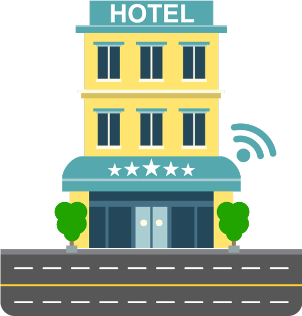 Five Star Hotel Facade Illustration PNG with transparent background