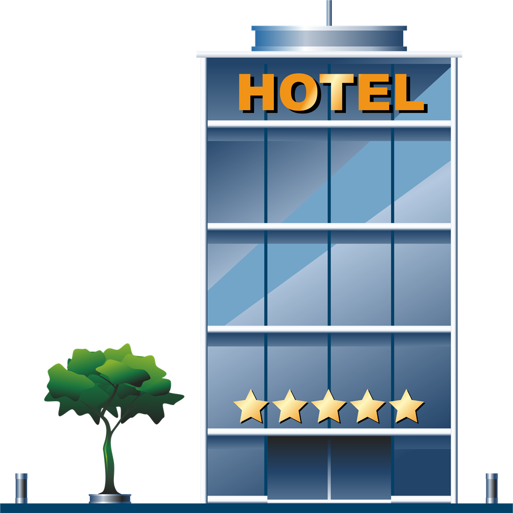 Five Star Hotel Facade Illustration PNG with transparent background