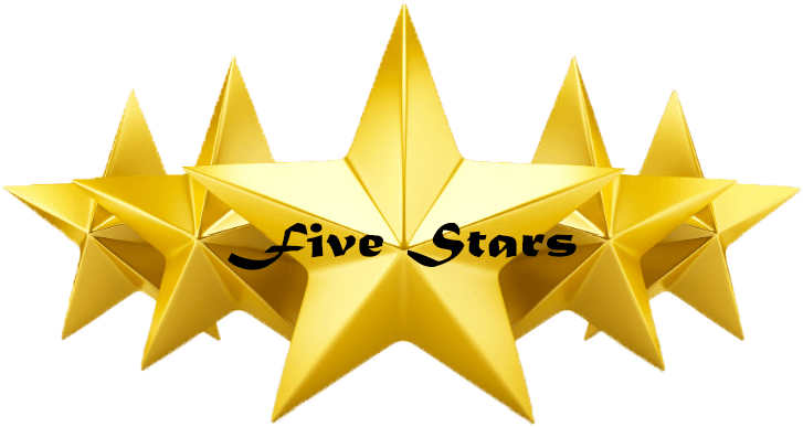 Five Star Rating Golden Graphic