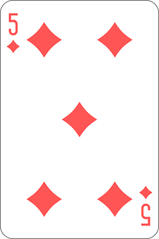 Fiveof Diamonds Playing Card PNG with transparent background