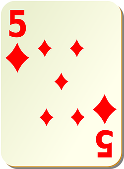 Fiveof Diamonds Playing Card PNG with transparent background