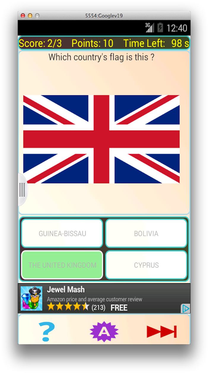 Flag Quiz Game Screenshot U K Flag