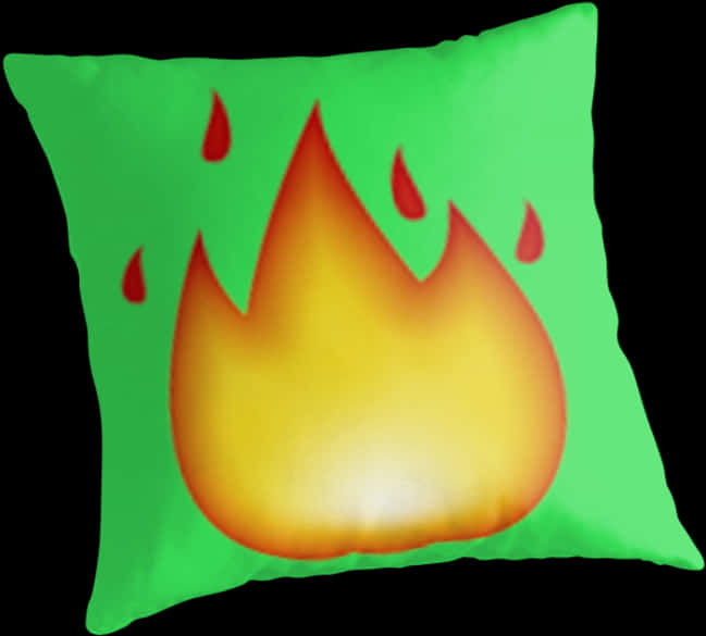 Flame Emoji Cushion Design PNG with transparent background