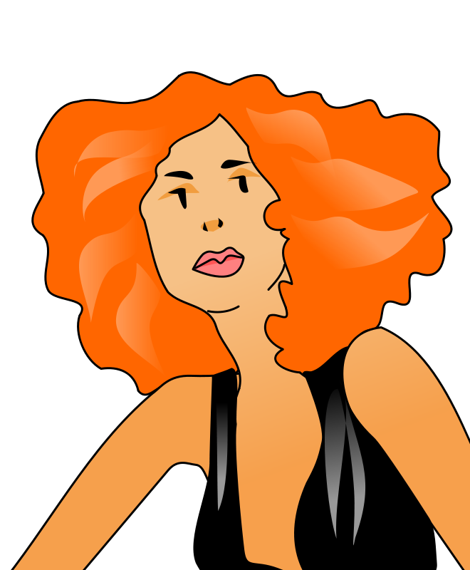 Flame Haired Cartoon Woman