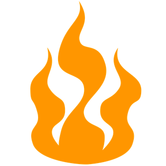 Flame Icon Simple Black Background PNG with transparent background