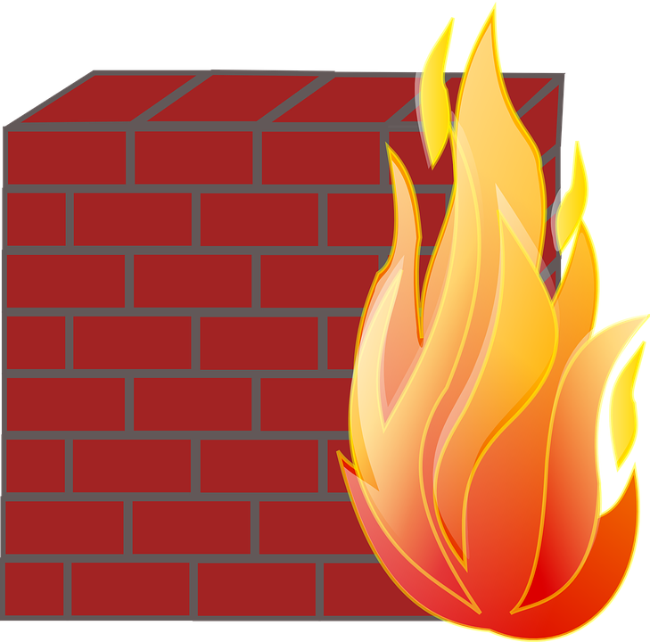 Flame On Brick Wall Vector