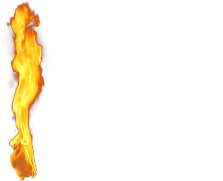 Flame Silhouette Against Blue Background