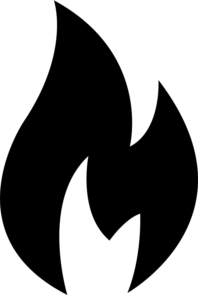 Flame Silhouette Icon PNG with transparent background