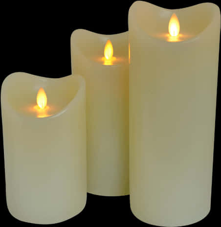 Flameless L E D Candles Set PNG with transparent background