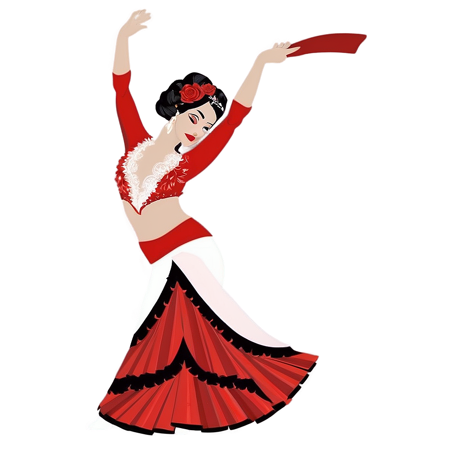 Flamenco Dancer in Action PNG 26 PNG with transparent background