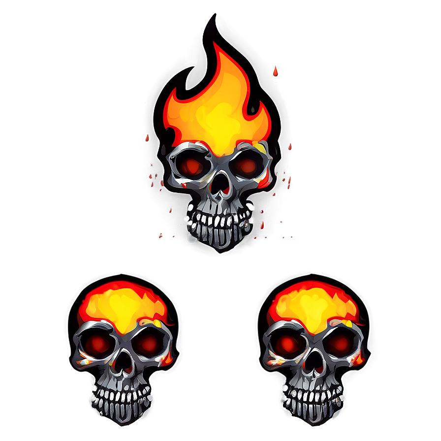 Flames And Skulls Png 1