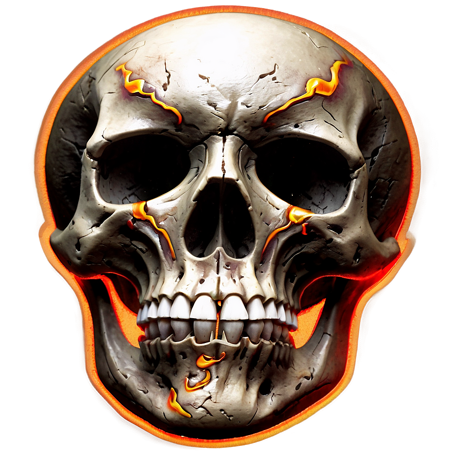 Flames Skull Face Image Png 42