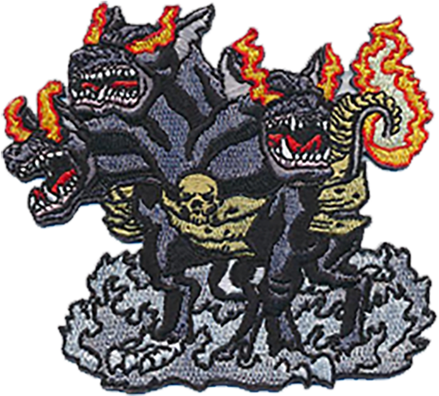 Flaming Cerberus Embroidery Patch