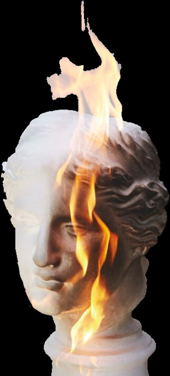 Flaming Classical Bust Candle