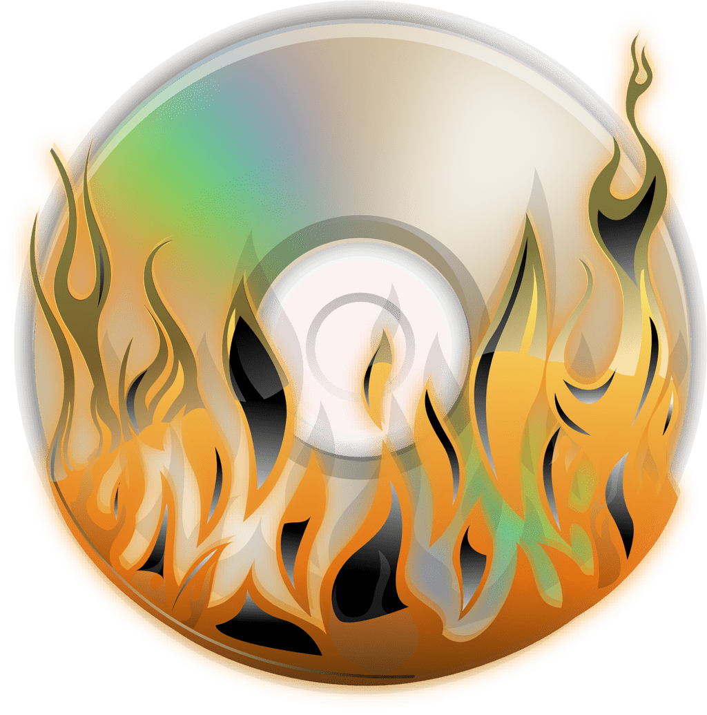 Flaming Compact Disc Illustration