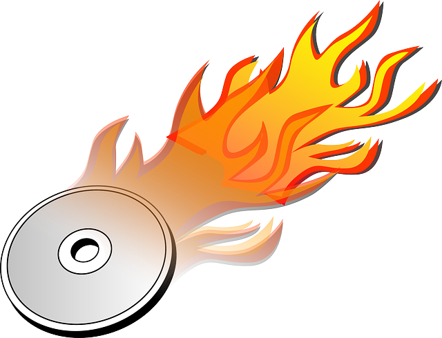 Flaming Disc Graphic PNG with transparent background