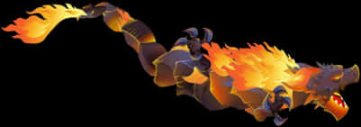 Flaming Dragon Artwork PNG with transparent background