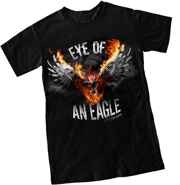 Flaming Eagle Graphic T Shirt Design PNG with transparent background