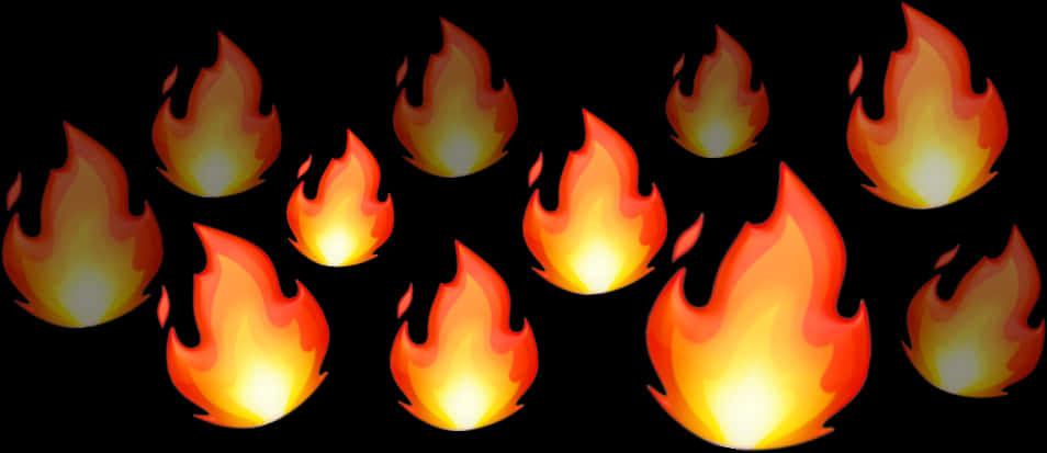 Flaming_ Emoji_ Pattern PNG with transparent background