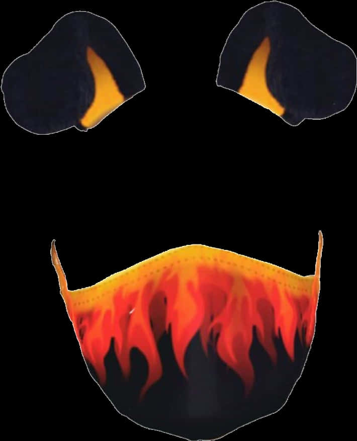 Flaming Face Filter Graphic PNG with transparent background