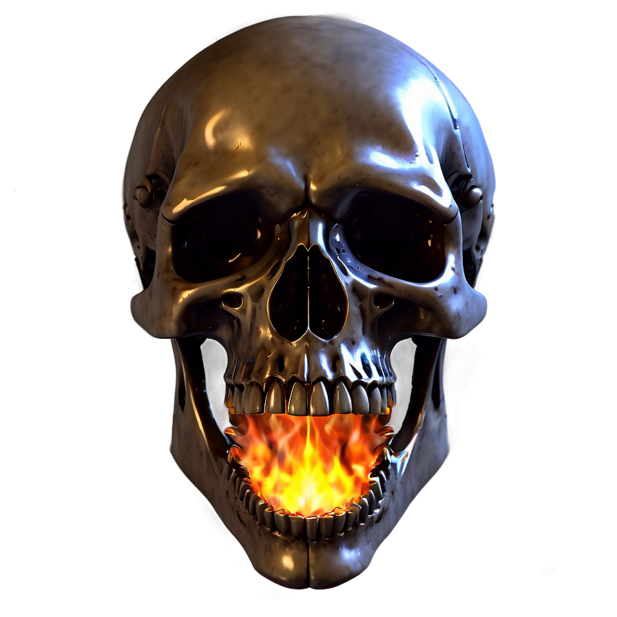 Flaming Horror Skull Png 18