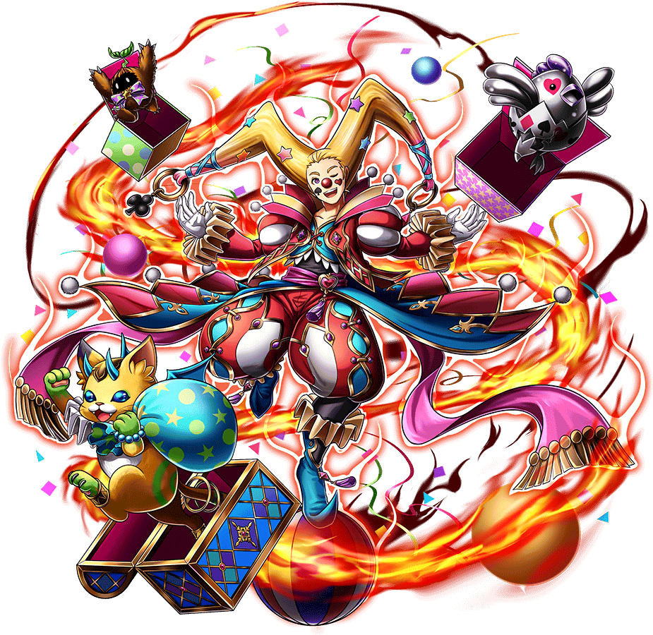 Flaming Jesterand Companions PNG with transparent background