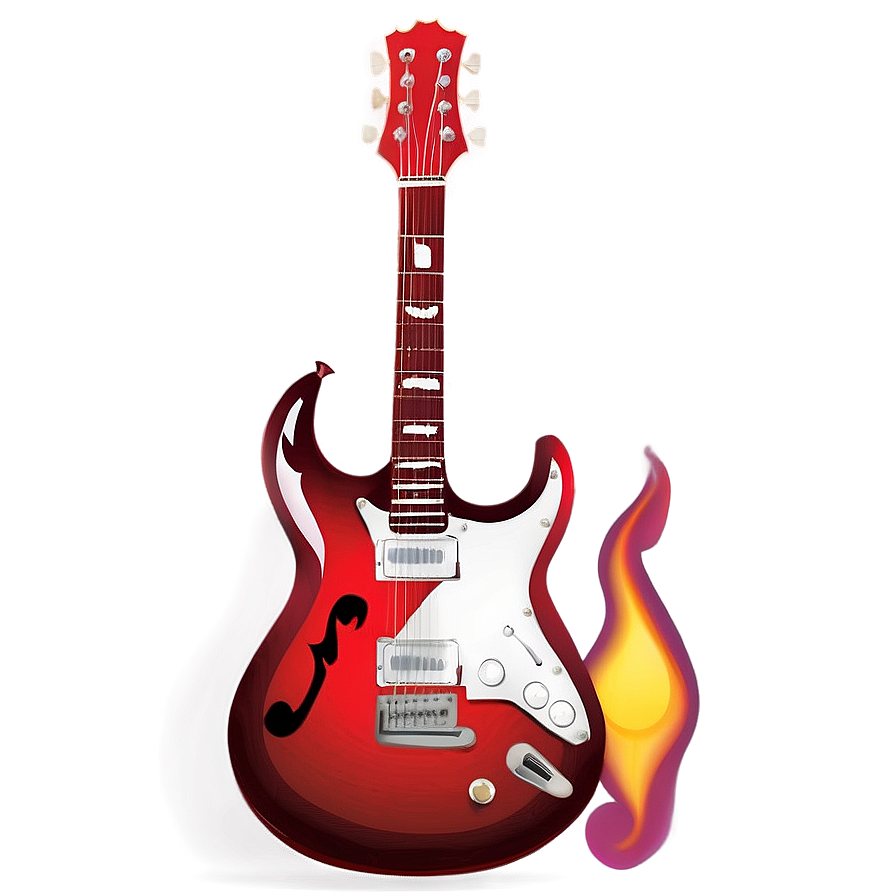 Flaming Red Guitar Png 69