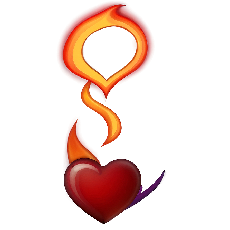 Flaming Red Heart Emoji Png Qvx51