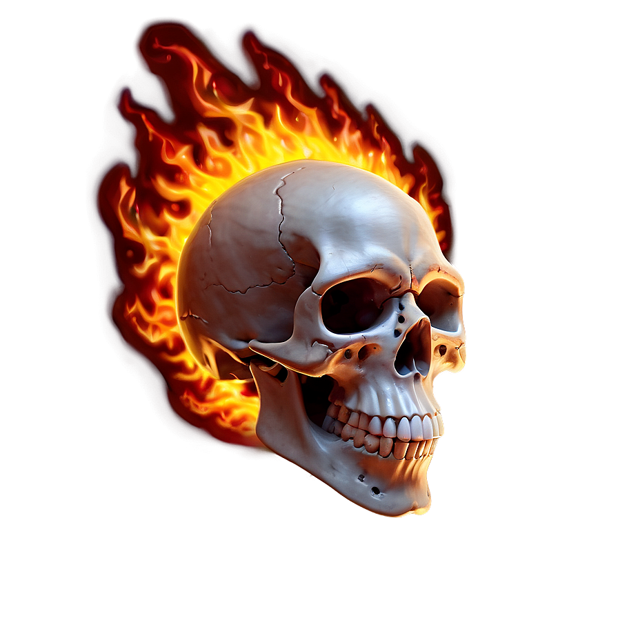 Flaming Skull Spectacle Png 2