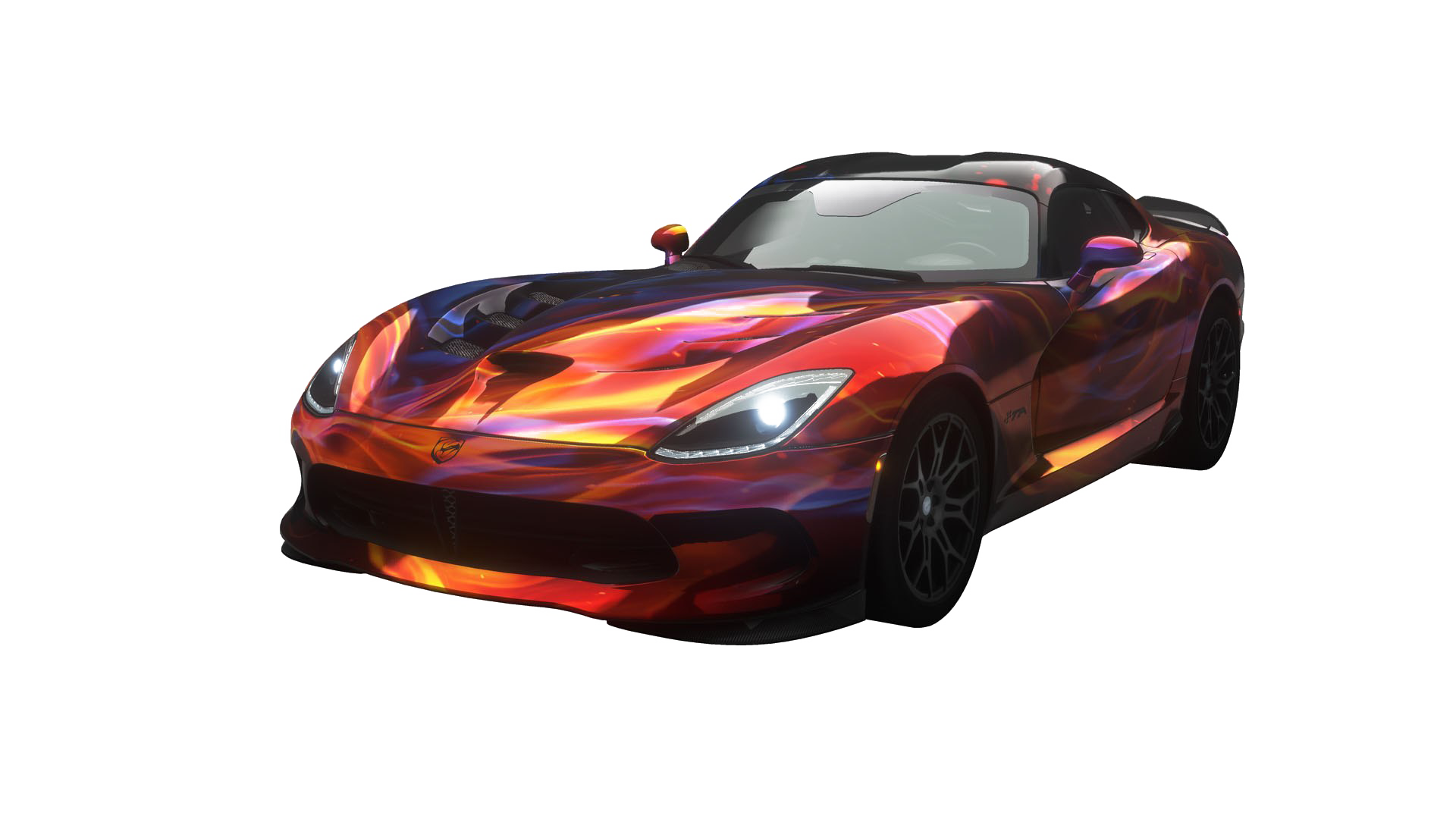 Flaming Sports Car