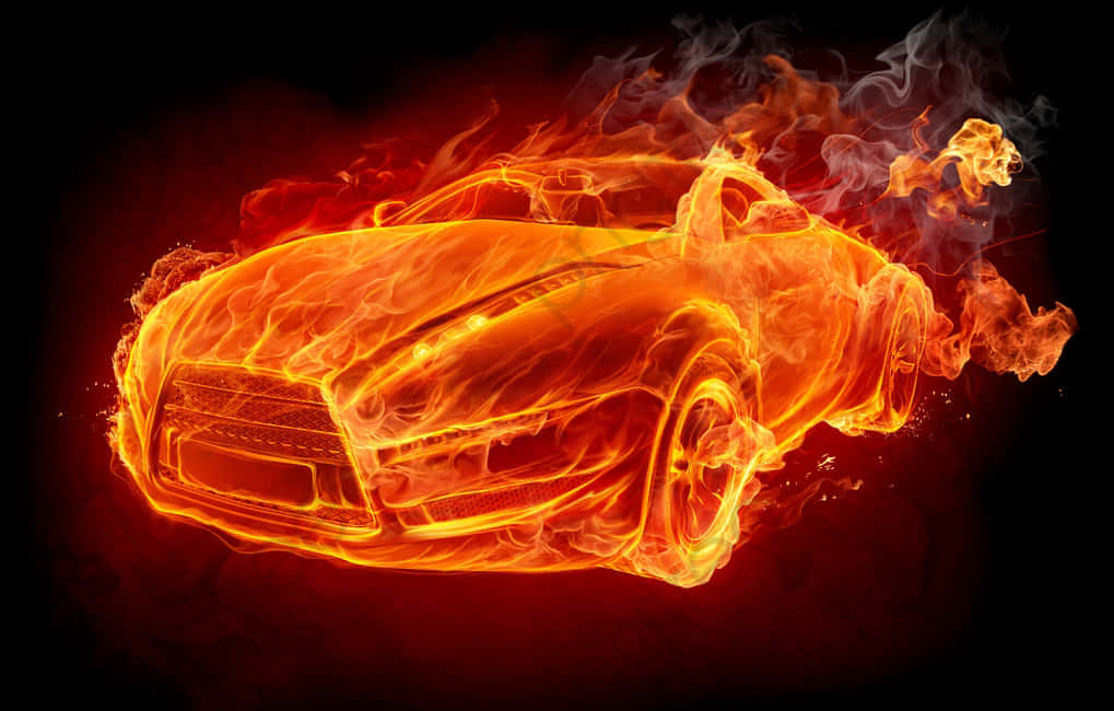 Flaming Sports Car Illustration