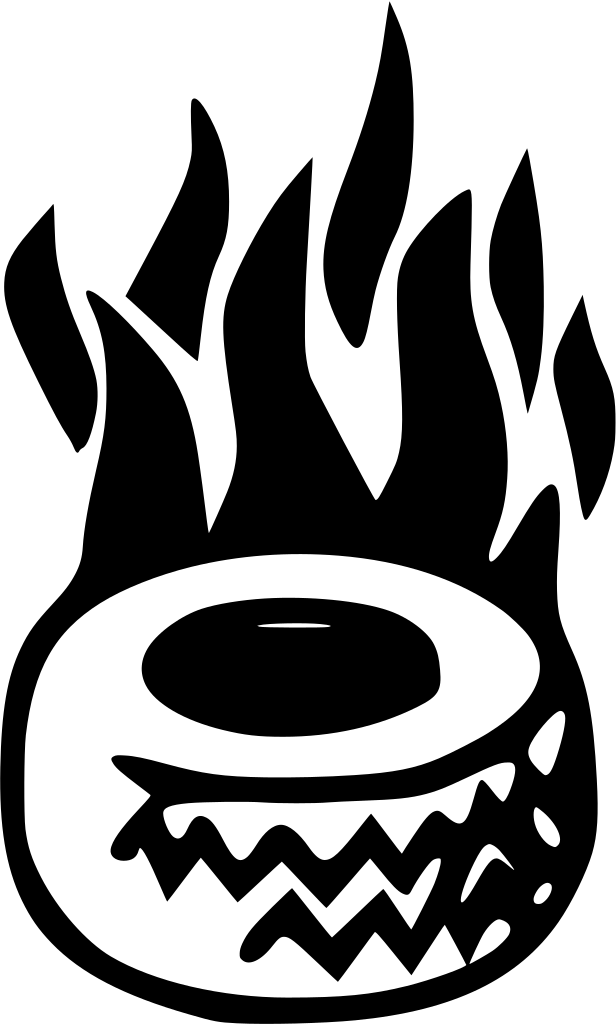 Flaming_ Tire_ Icon PNG with transparent background