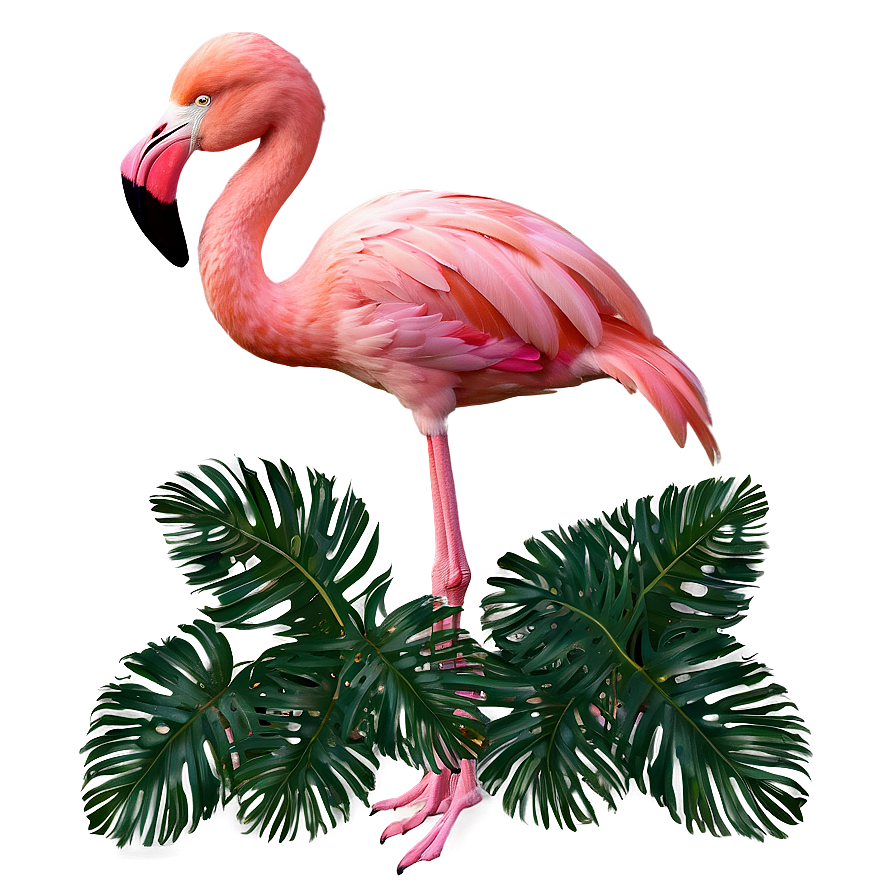 Flamingo Peeking Through Leaves Png Kbq96