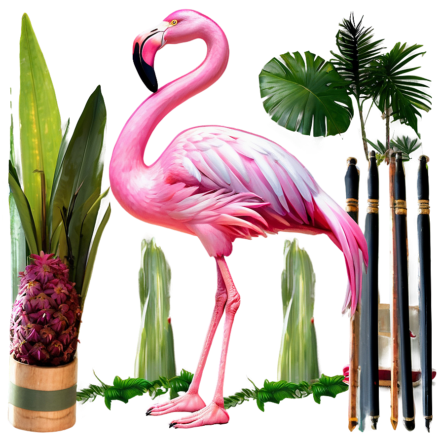 Flamingo Tropical Garden Party Png 61