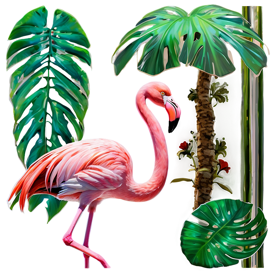 Flamingo Tropical Garden Party Png Ecs73