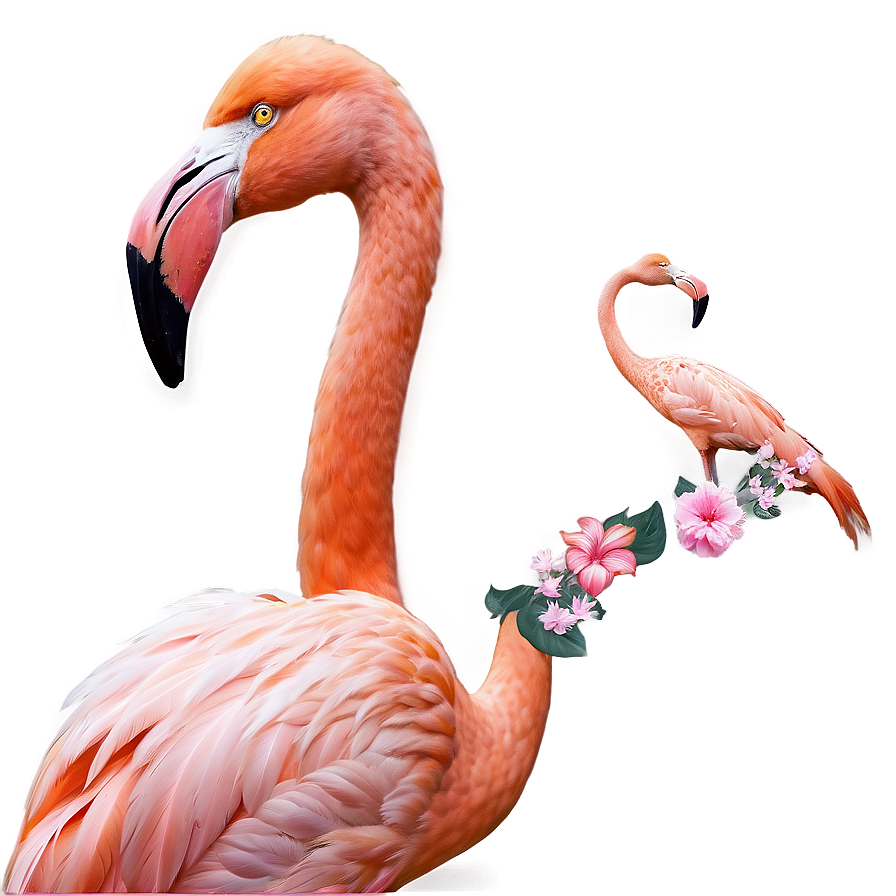 Flamingo With Floral Decor Png 06292024