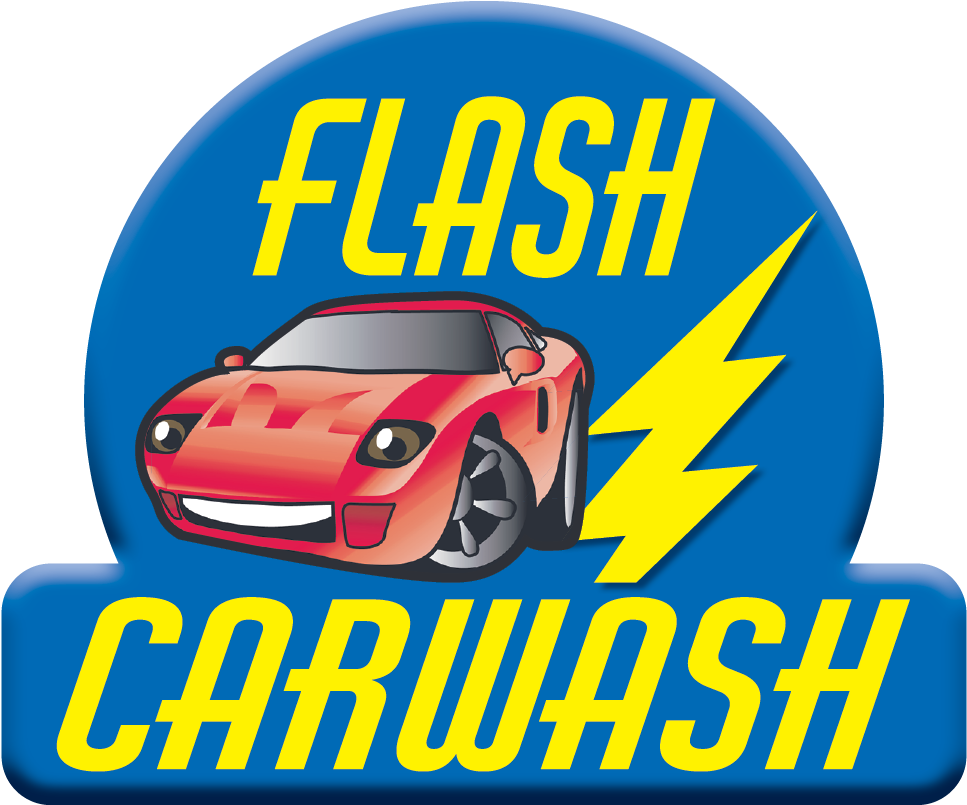 Flash Carwash Logowith Sports Car