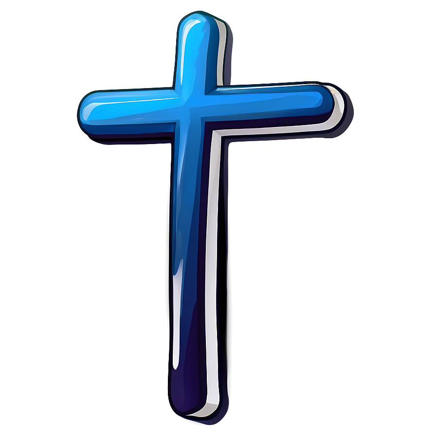 Flat Blue Cross Design Png Kdr53