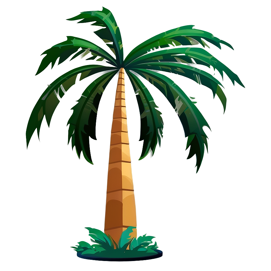 Flat Design Cartoon Palm Tree Png 06212024