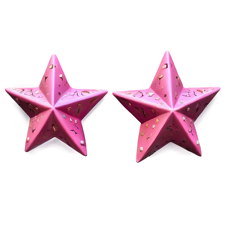 Flat Pink Stars Png 5