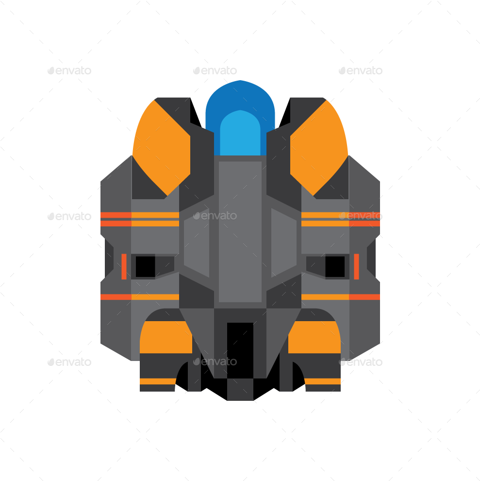 Flat Sprites By Mii Design Graphicriver Ⓒ - Flat Vector Starship Sprites Shooter, HD Png Download PNG with transparent background